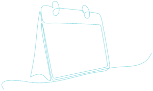 Lijntekening kalender turquoise